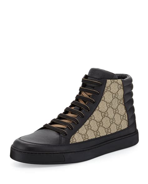 men high top gucci sneakers|Gucci high top sneakers beige.